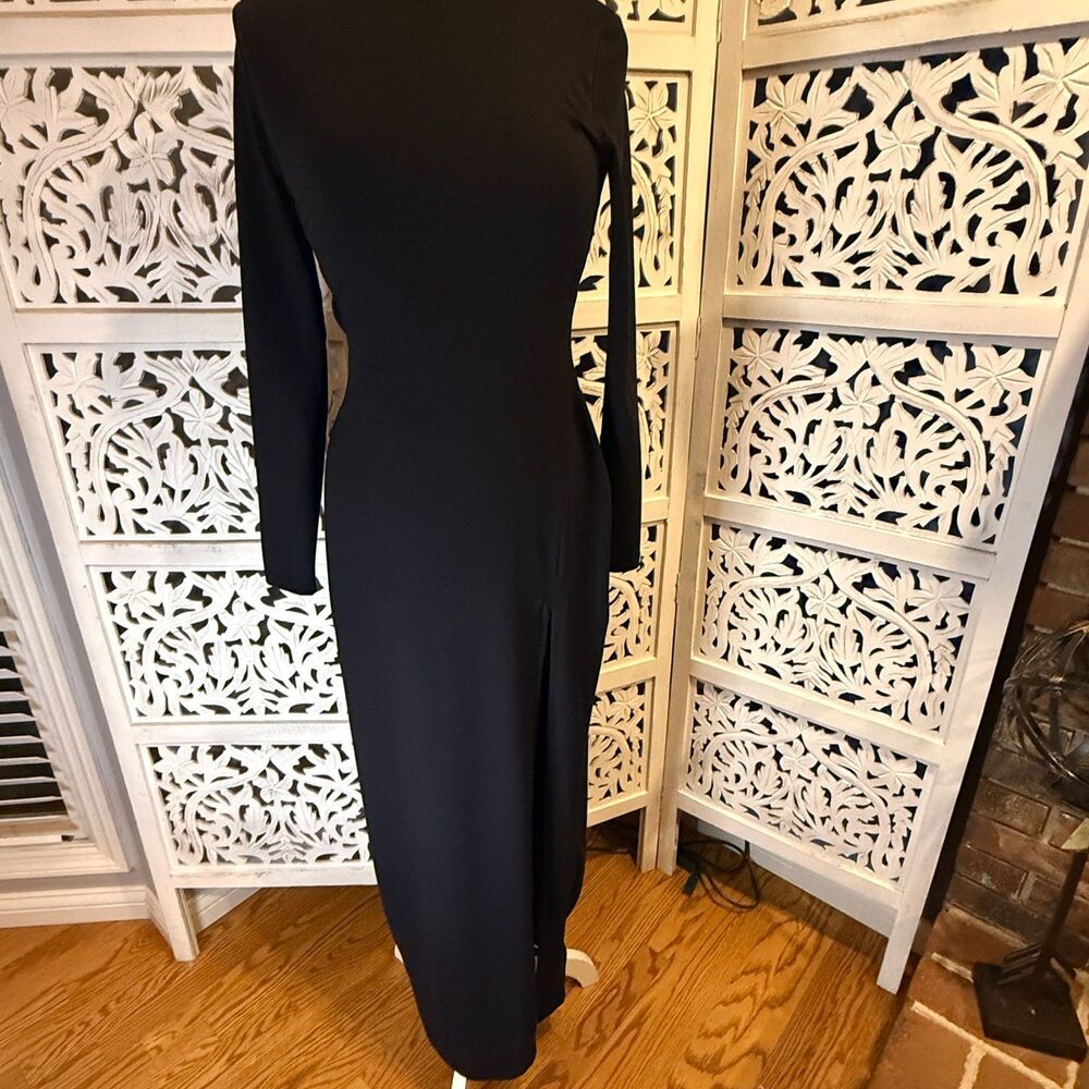 NWT Susana Monaco Black long dress with Slit - Picture 2 of 7